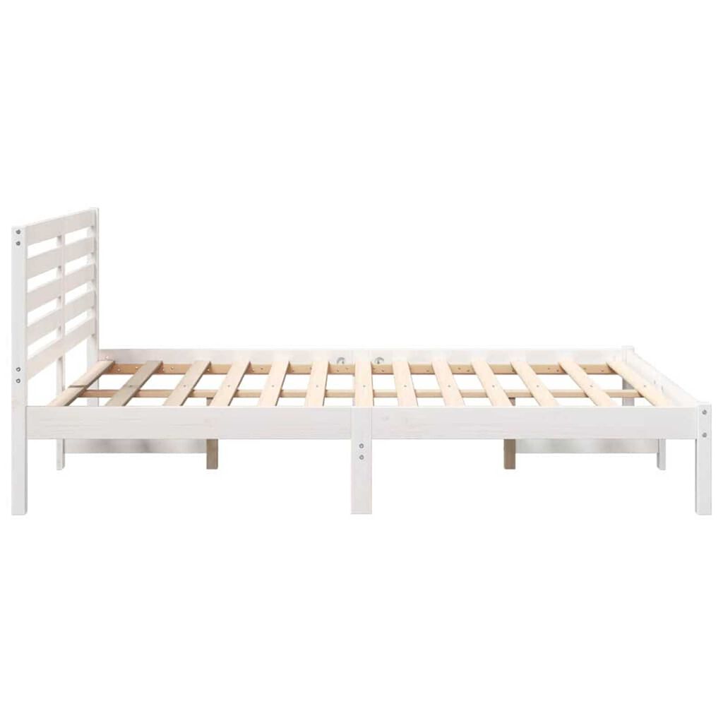 vidaXL Σκελετός Κρεβατιού Λευκό 120 x 190 cm Μασίφ ξύλο πεύκου