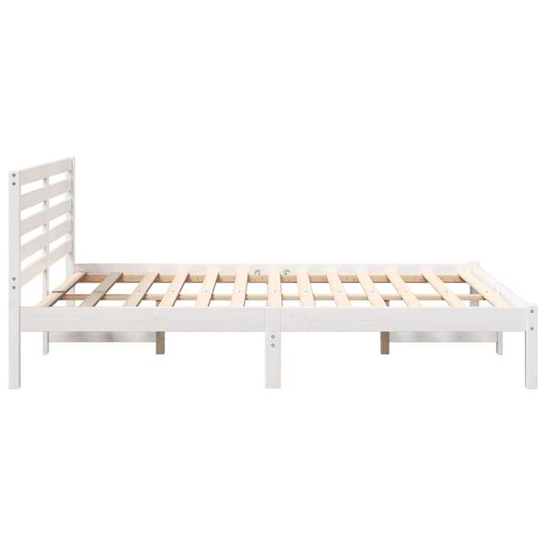 vidaXL Σκελετός Κρεβατιού Λευκό 120 x 190 cm Μασίφ ξύλο πεύκου
