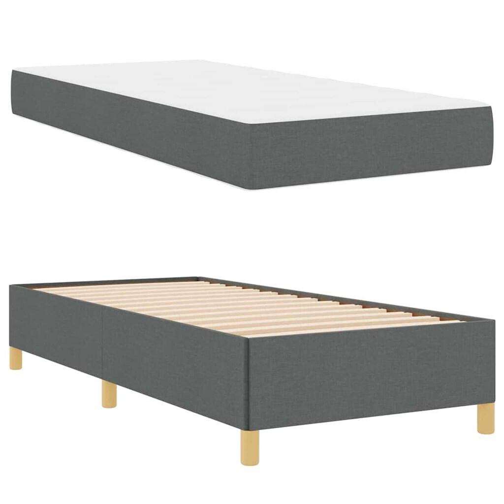 vidaXL Κρεβάτι με ελατήρια Άλλο Σκούρο γκρι 100 x 200 cm ύφασμα