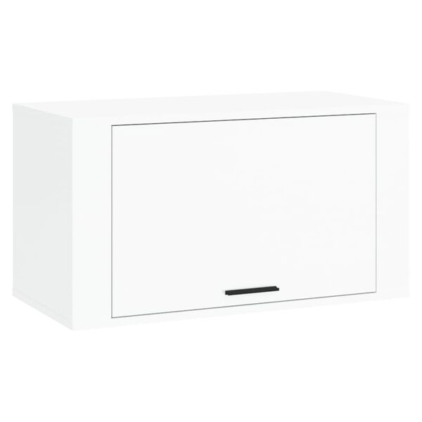 vidaXL Παπουτσοθήκη Επιτοίχια Γυαλ. Λευκό 70x35x38 εκ. Επεξ. Ξύλο