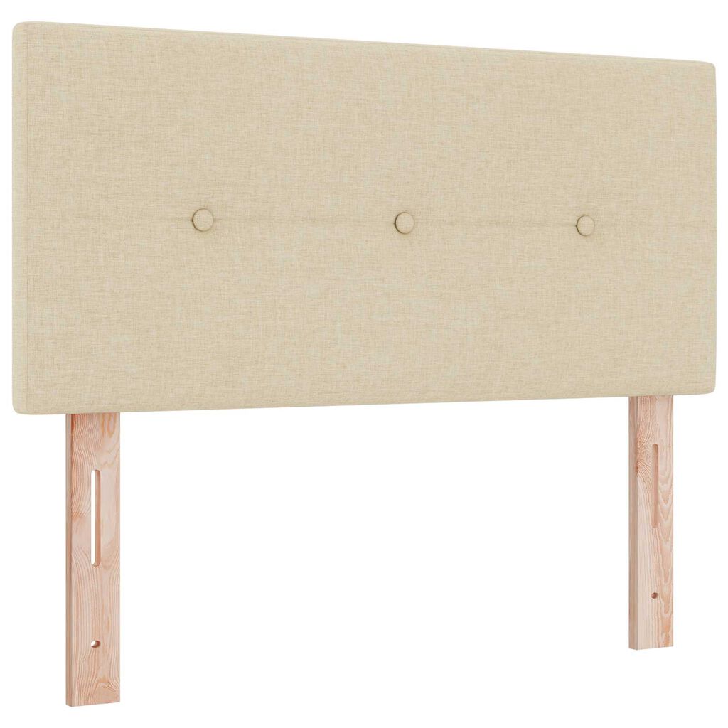 vidaXL Κρεβάτι Box Spring με Στρώμα & LED Κρέμ 120x200 cm Ύφασμα