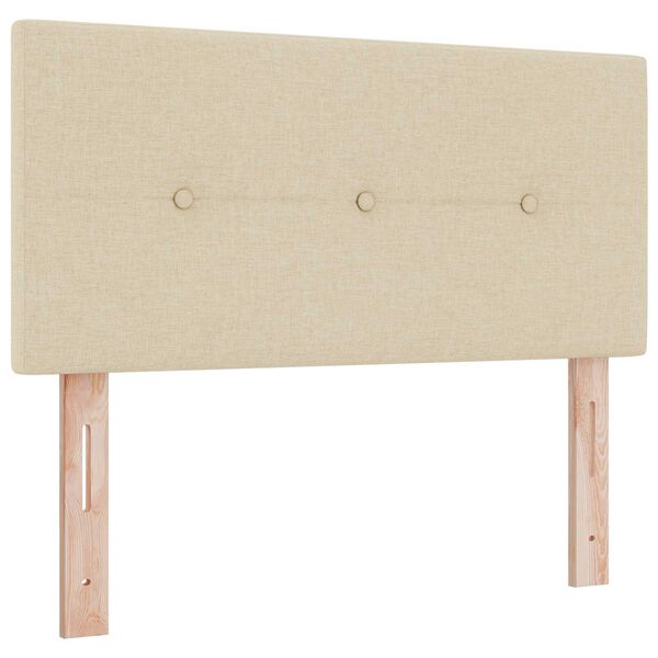vidaXL Κρεβάτι Box Spring με Στρώμα & LED Κρέμ 120x200 cm Ύφασμα