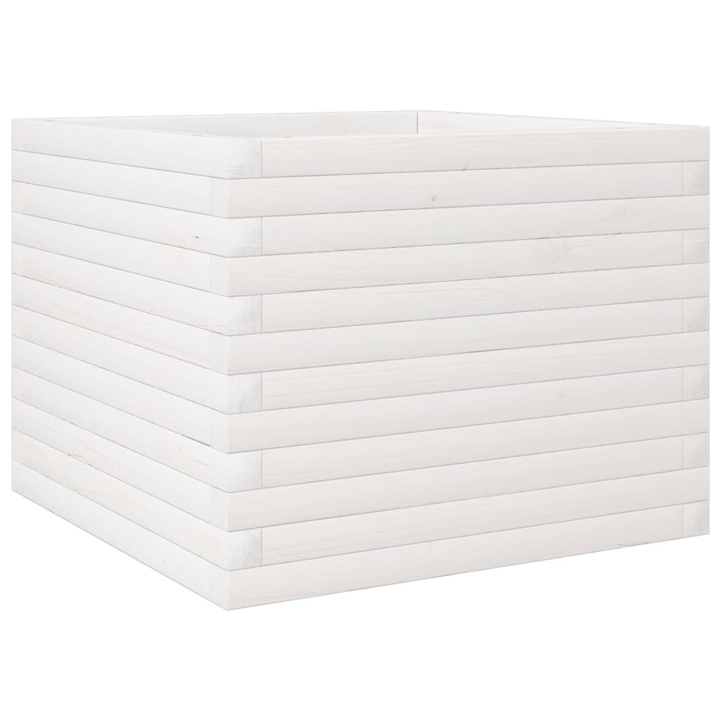 vidaXL Ζαρντινιέρα Κήπου Λευκή 60x60x45,5 εκ. από Μασίφ Ξύλο Πεύκου