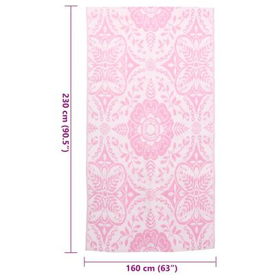 vidaXL Χαλί εξωτερικού χώρου ARAKIL ροζ 120x180 cm PP