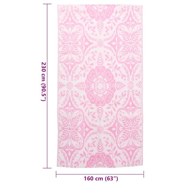 vidaXL Χαλί εξωτερικού χώρου ARAKIL ροζ 120x180 cm PP