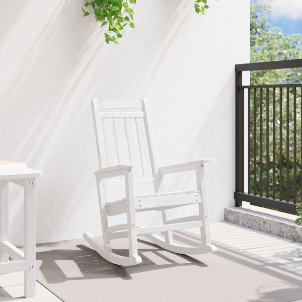 vidaXL Κουνιστή Καρέκλα Κήπου Λευκό 70 x 92 x 108 εκ. HDPE