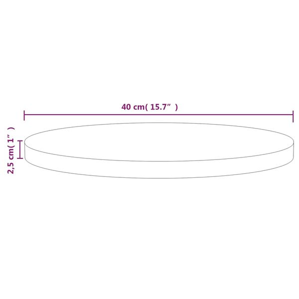 vidaXL Επιφάνεια Τραπεζιού Ø40x2,5 εκ. από Μασίφ Ξύλο Πεύκου