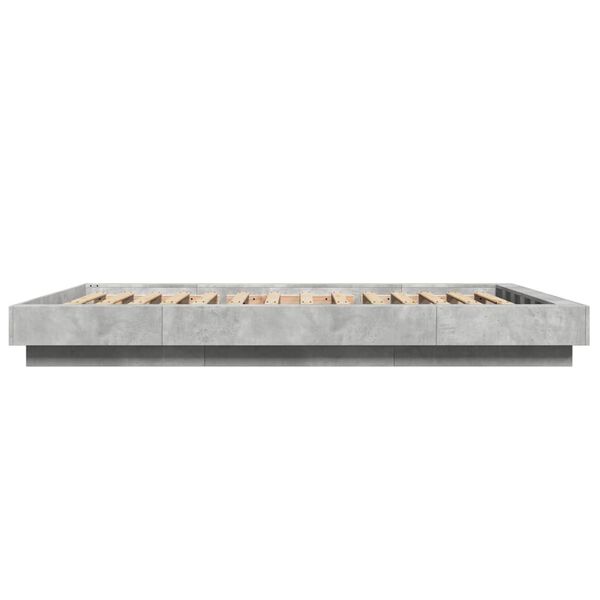 vidaXL Πλαίσιο Κρεβατιού Γκρι Σκυροδέματος 140x200 εκ. Επεξεργ. Ξύλο