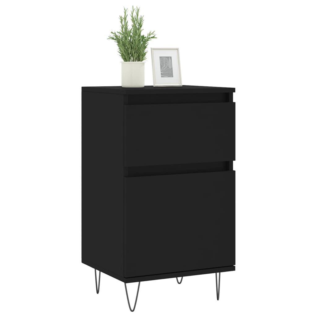 vidaXL Ντουλάπια 2 τεμ. Μαύρα 40 x 35 x 70 εκ. από Επεξεργασμένο Ξύλο