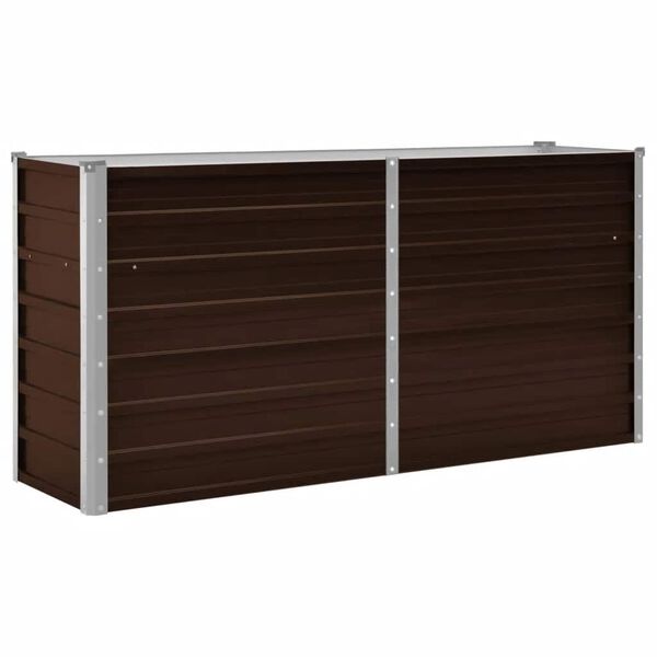 vidaXL Ζαρντινιέρα Υπερυψωμένη Καφέ 160x40x77 εκ. Γαλβανισμ. Χάλυβας