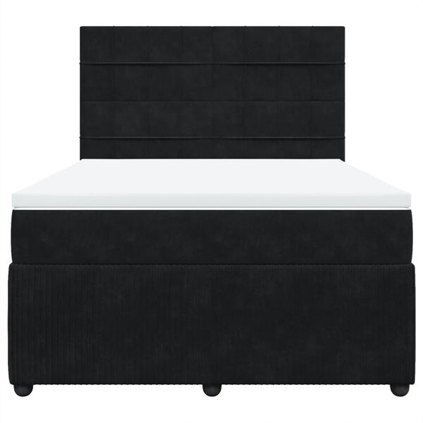 vidaXL Κρεβάτι Boxspring με Στρώμα Μαύρο 160x200 εκ. Βελούδινο