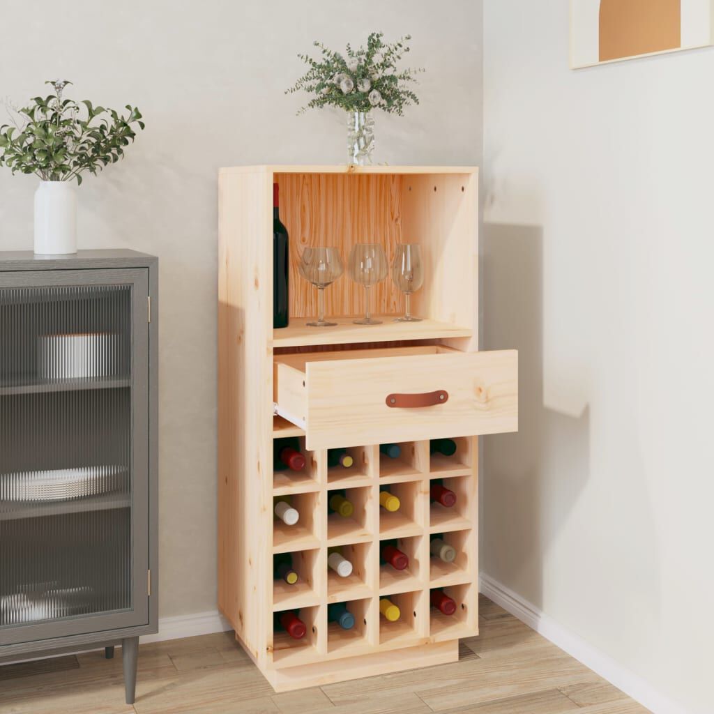 vidaXL Κάβα Κρασιών 45 x 34 x 100 εκ. από Μασίφ Ξύλο Πεύκου