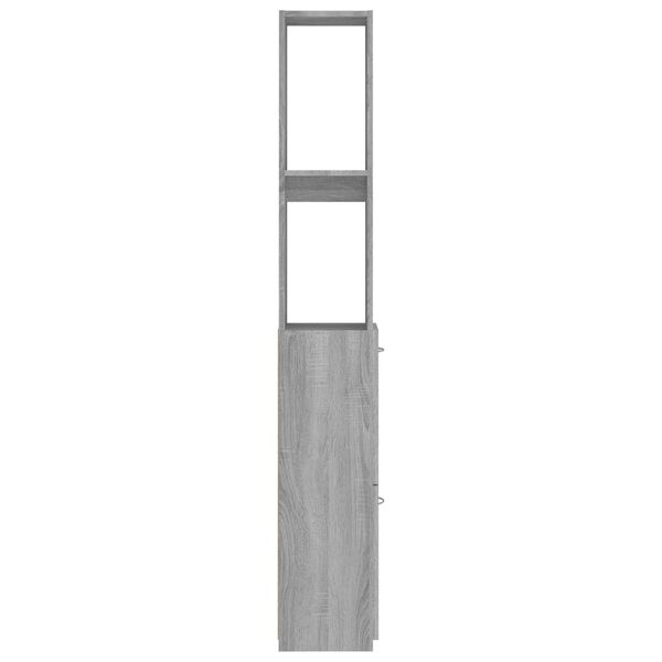 vidaXL Ντουλάπι Μπάνιου Γκρι Sonoma 25x26,5x170 εκ. Επεξεργασμένο Ξύλο