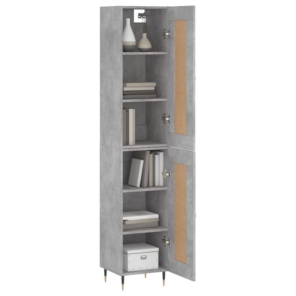 vidaXL Ντουλάπι Γκρι Σκυροδέματος 34,5x34x180 εκ. Επεξεργασμένο Ξύλο