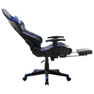 vidaXL Καρέκλα Gaming με Υποπόδιο Μαύρο / Μπλε από Συνθετικό Δέρμα