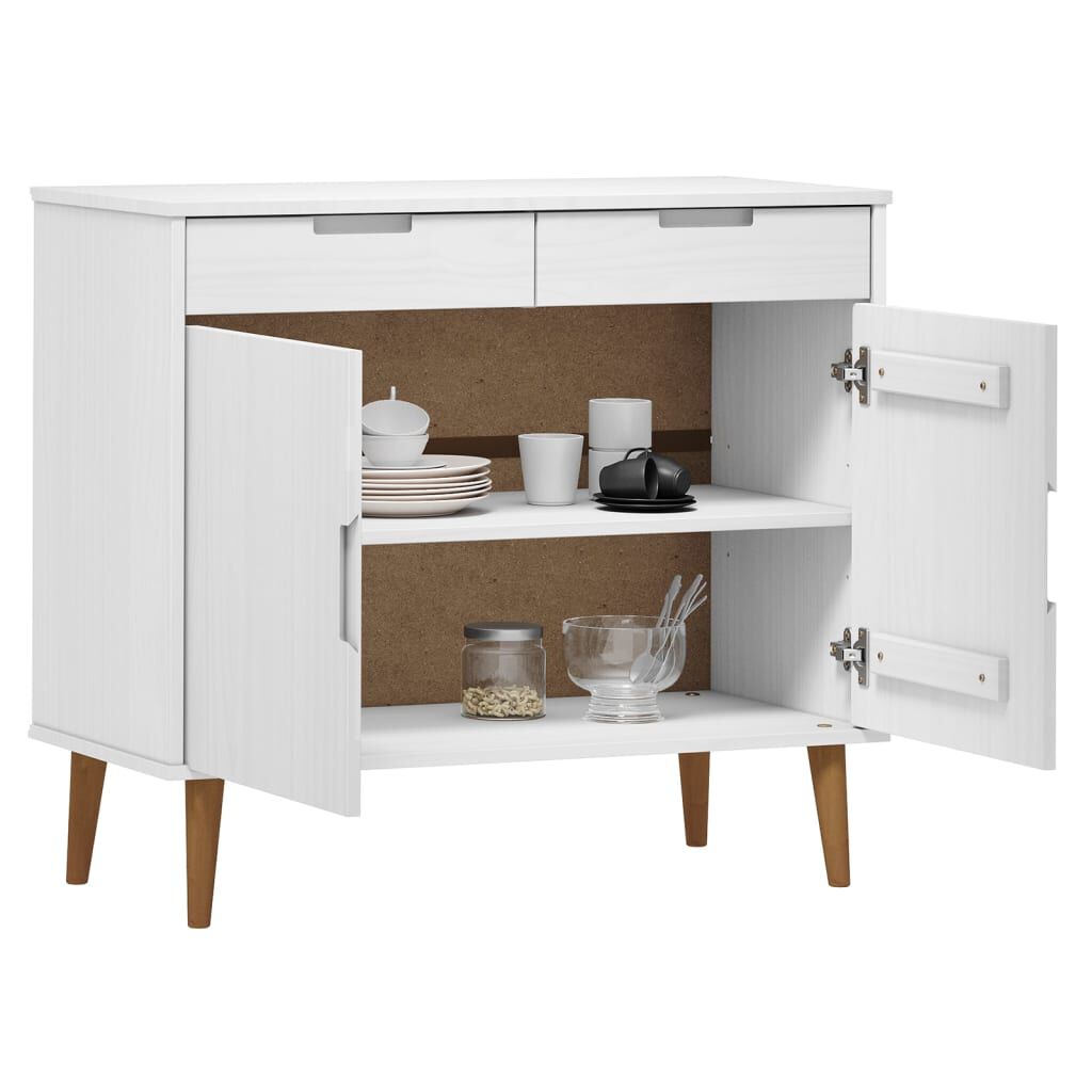 vidaXL Ντουλάπι MOLDE Λευκό 90x40x80 εκ. από Μασίφ Ξύλο Πεύκου