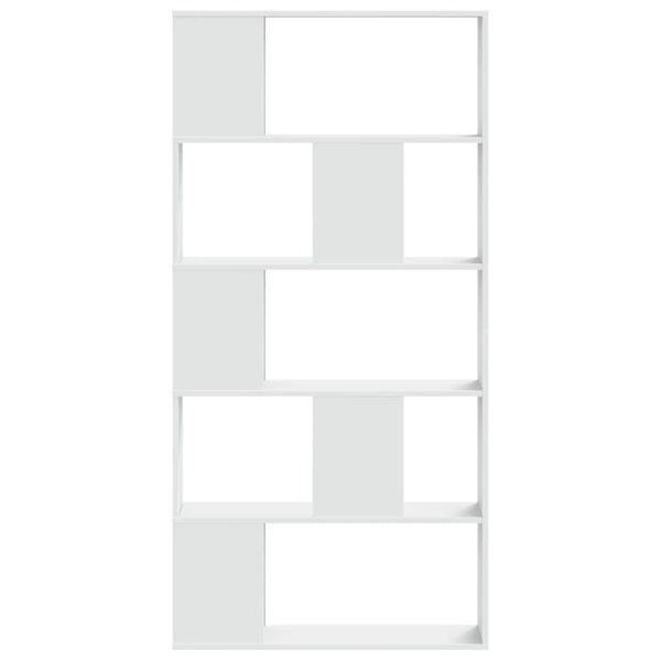 vidaXL Βιβλιοθήκη 5 Επιπέδων Λευκή 80,5x23,5x162,5 εκ. Επεξεργ. Ξύλο