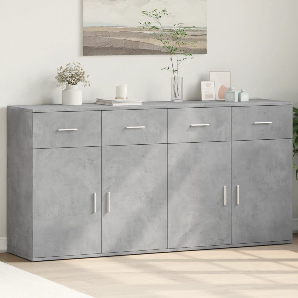 vidaXL Βοηθητικά Ντουλάπια 2 Τεμ. Σκυροδέματος 79x38x80 εκ. Επεξ. Ξύλο