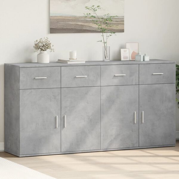 vidaXL Βοηθητικά Ντουλάπια 2 Τεμ. Σκυροδέματος 79x38x80 εκ. Επεξ. Ξύλο