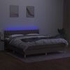 vidaXL &Kappa;&rho;&epsilon;&beta;ά&tau;&iota; Boxspring &mu;&epsilon; &Sigma;&tau;&rho;ώ&mu;&alpha; & LED Taupe 180x200 &epsilon;&kappa;. &Upsilon;&phi;&alpha;&sigma;&mu;ά&tau;&iota;&nu;&omicron;