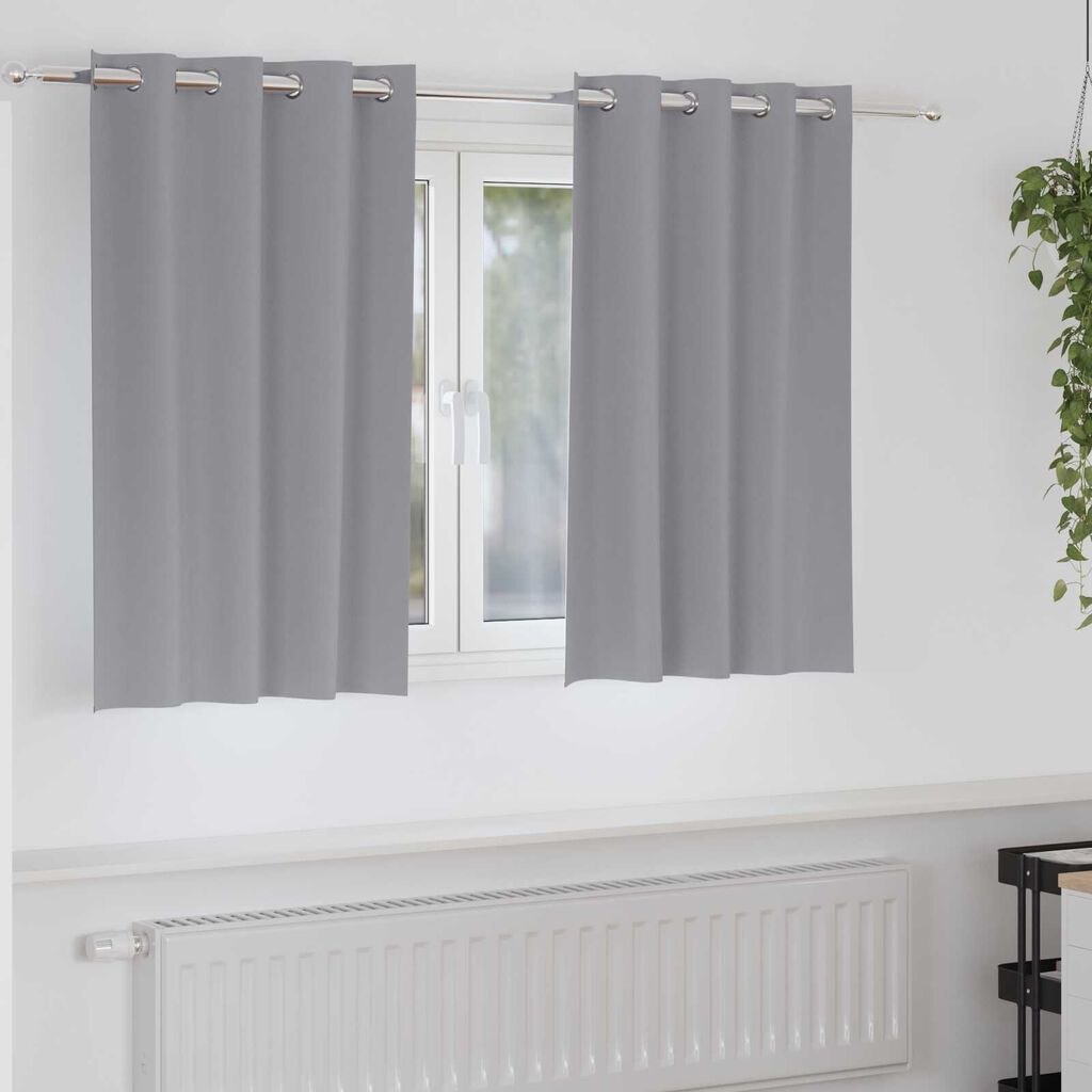 vidaXL Κουρτίνες 2 pcs Ανοιχτό γκρι 140 x 140 cm Πολυεστέρας