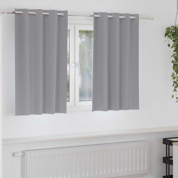 vidaXL Κουρτίνες 2 pcs Ανοιχτό γκρι 140 x 140 cm Πολυεστέρας