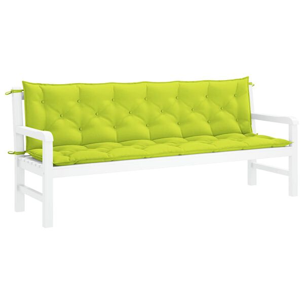 vidaXL Μαξιλάρι Πάγκου Κήπου Αν. Πράσινο 200x(50+50)x7εκ Ύφασμα Oxford