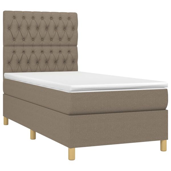vidaXL &Kappa;&rho;&epsilon;&beta;ά&tau;&iota; Boxspring &mu;&epsilon; &Sigma;&tau;&rho;ώ&mu;&alpha; Taupe 90x200 &epsilon;&kappa;. &Upsilon;&phi;&alpha;&sigma;&mu;ά&tau;&iota;&nu;&omicron;