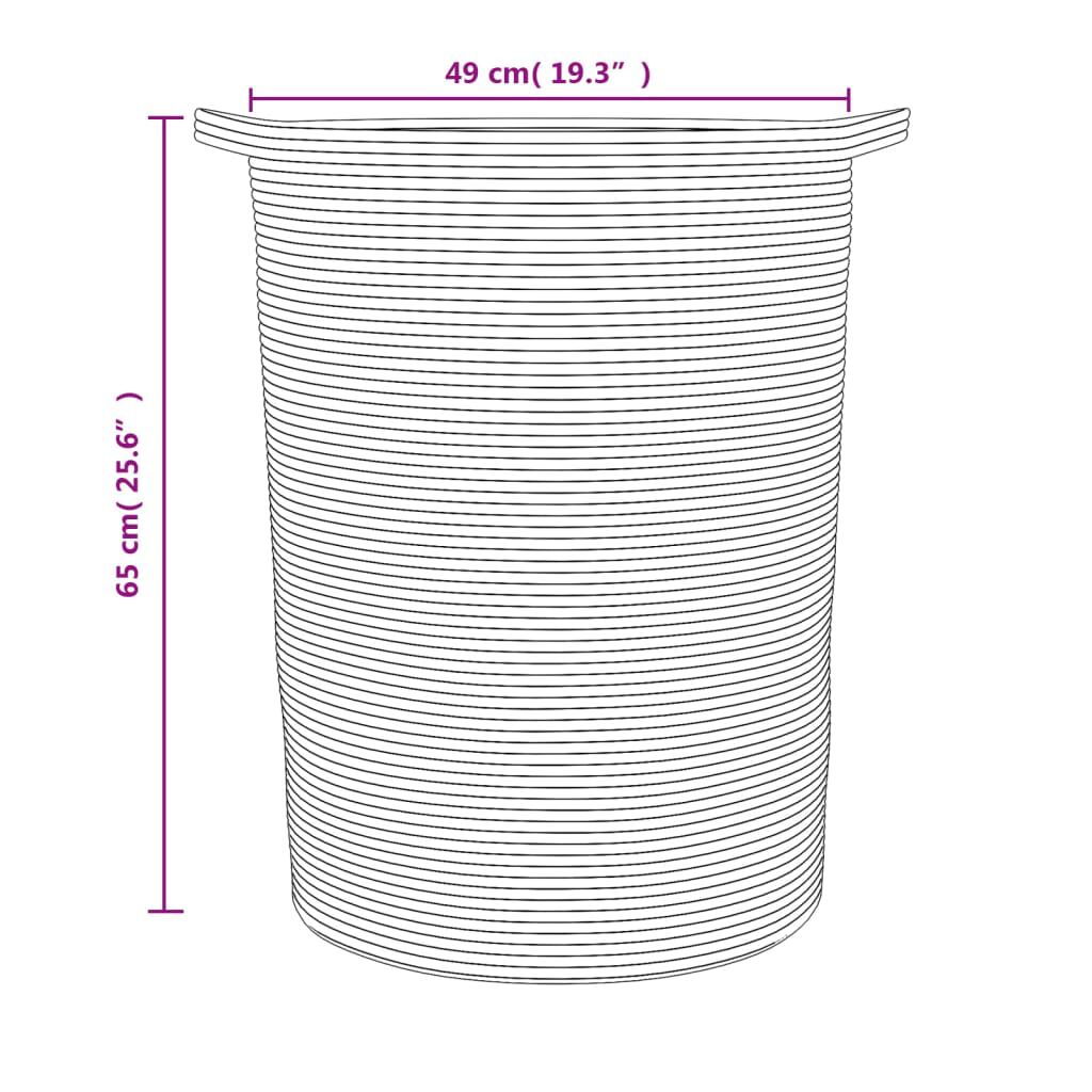 vidaXL Καλάθι Αποθήκευσης Καφέ και Λευκό Ø49x65 εκ. Βαμβακερό