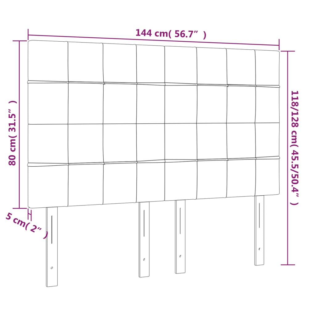 vidaXL Κεφαλάρια Κρεβατιού 4 τεμ. Κρεμ 72x5x78/88 εκ. Υφασμάτινα