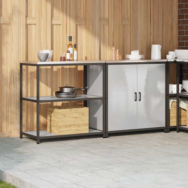 vidaXL &Sigma;&epsilon;&tau; &Alpha;&pi;&omicron;&theta;ή&kappa;&epsilon;&upsilon;&sigma;&eta;&sigmaf; &Kappa;&omicron;&upsilon;&zeta;ί&nu;&alpha;&sigmaf; &mu;&epsilon; &rho;ά&phi;&iota; 2 pcs &Alpha;&sigma;&eta;&mu;ί &Alpha;&nu;&omicron;&xi;&epsilon;ί&delta;&omega;&tau;&omicron; &alpha;&tau;&sigma;ά&lambda;&iota;