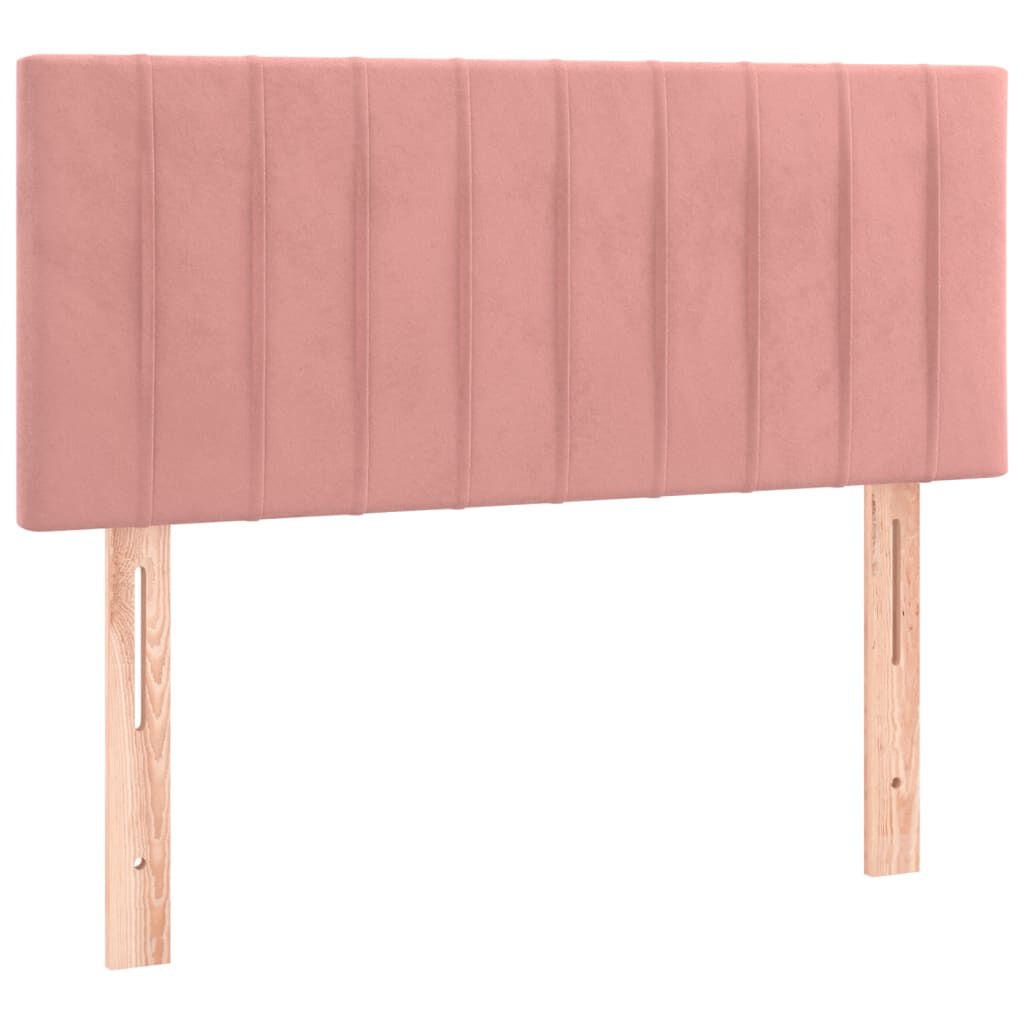 vidaXL Κρεβάτι Boxspring με Στρώμα Ροζ 90x190 εκ. Βελούδινο