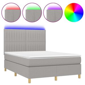 vidaXL &Kappa;&rho;&epsilon;&beta;ά&tau;&iota; Boxspring &mu;&epsilon; &Sigma;&tau;&rho;ώ&mu;&alpha; & LED &Alpha;&nu;.&Gamma;&kappa;&rho;&iota; 140x200&epsilon;&kappa;. &Upsilon;&phi;&alpha;&sigma;&mu;ά&tau;&iota;&nu;&omicron;