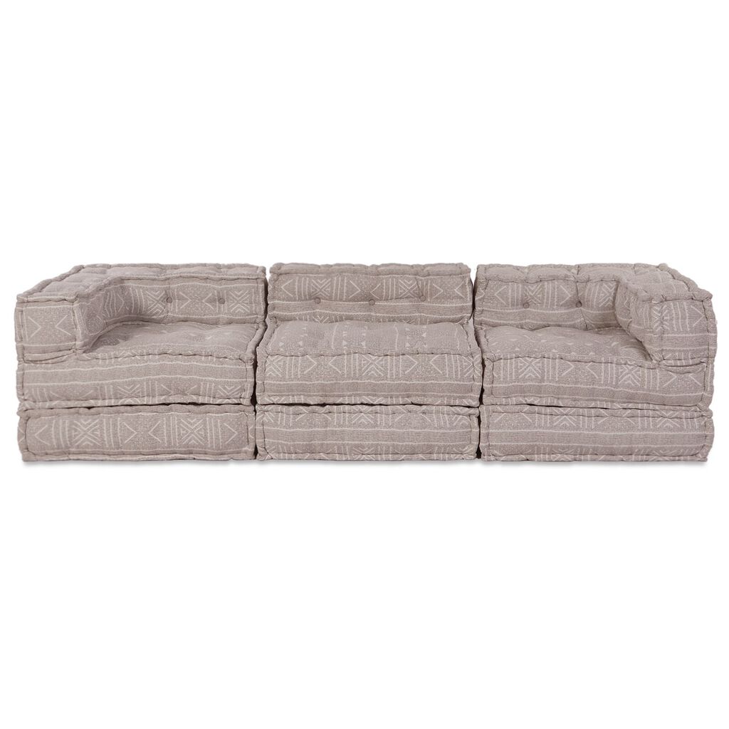 vidaXL Καναπές Pouffe 3-θέσιος Modular Αναστρέψιμος Λεοπάρ Κλωστοϋφαντουργίας
