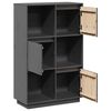 vidaXL Ντουλάπι Ψηλό Γκρι 74 x 35 x 117 εκ. από Μασίφ Ξύλο Πεύκου