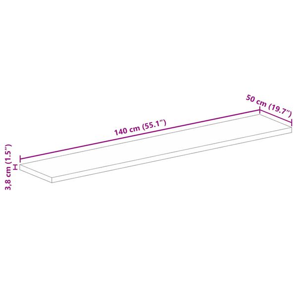 vidaXL Επιφάνεια Τραπεζιού Ορθογώνια 140x50x3,8 εκ. Μασίφ Ξύλο Ακακίας