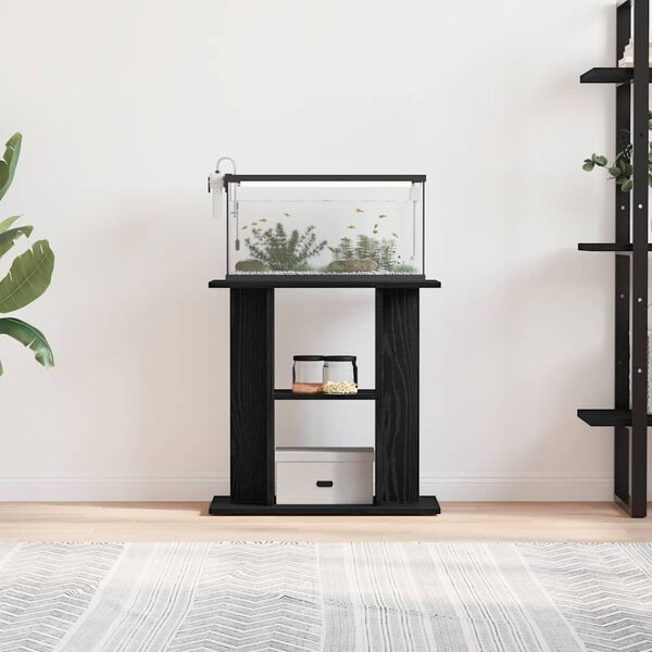 vidaXL Βάση Ενυδρείου Μαύρη Δρυς 60x30x60 εκ. από Τεχνητό Ξύλο