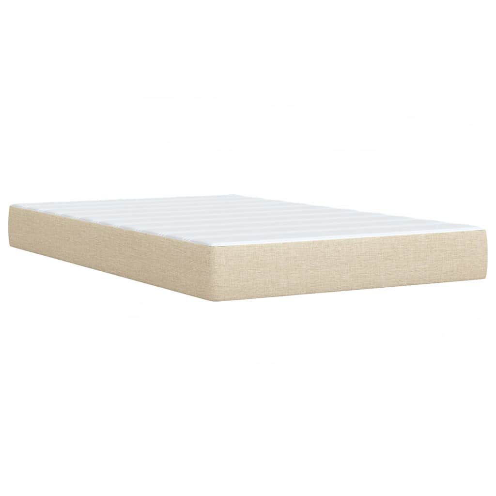 vidaXL Κρεβάτι Boxspring με Στρώμα Κρεμ 120x190 εκ. Υφασμάτινο
