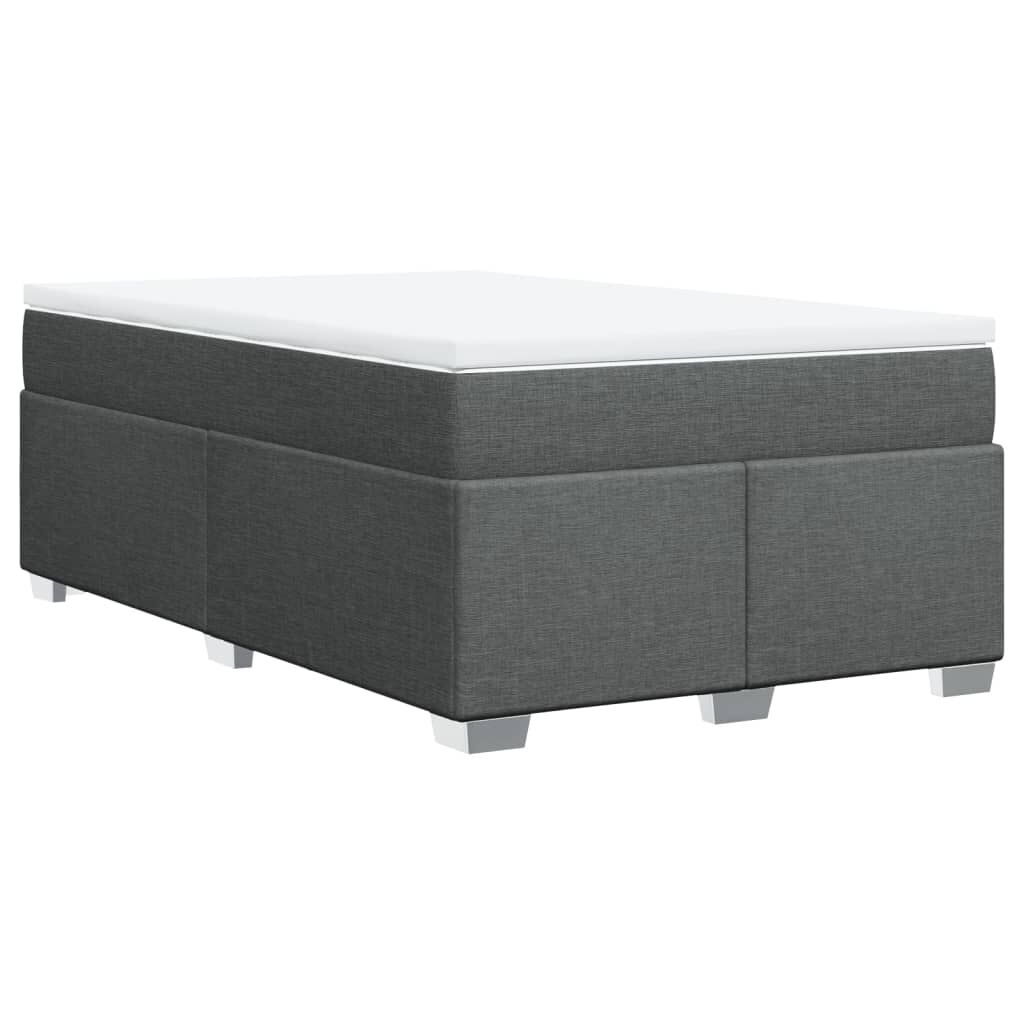 vidaXL Κρεβάτι Boxspring με Στρώμα Σκούρο Γκρι 120x190 εκ Υφασμάτινο
