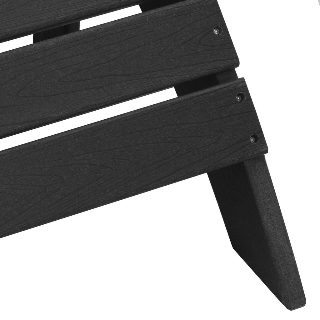 vidaXL Καρέκλα Adirondack με Υποπόδιο Μαύρη HDPE