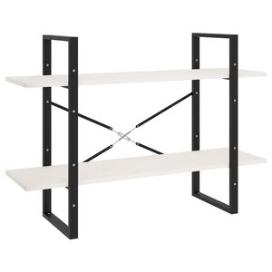 vidaXL Βιβλιοθήκη με 2 Ράφια Λευκή 100x30x70 εκ. από Μασίφ Ξύλο Πεύκου