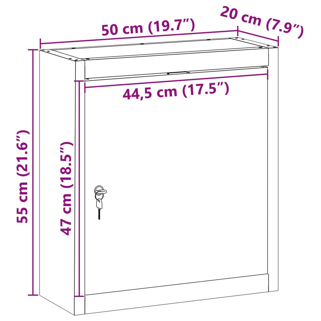 vidaXL Ντουλάπι Εργαλείων Τοίχου Κόκκινο 50x20x55 εκ. Ατσάλι
