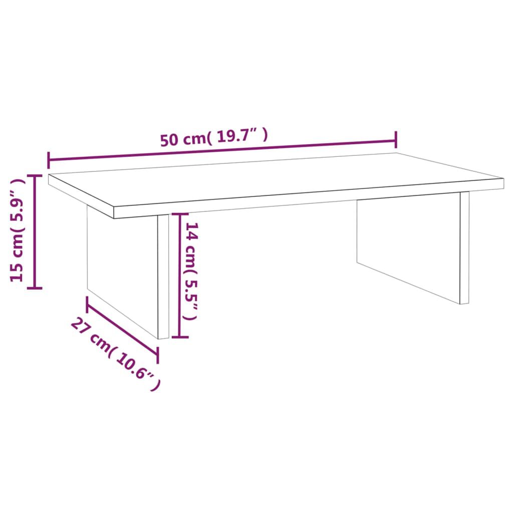 vidaXL Βάση Οθόνης 50 x 27 x 15 εκ. από Μασίφ Ξύλο Πεύκου