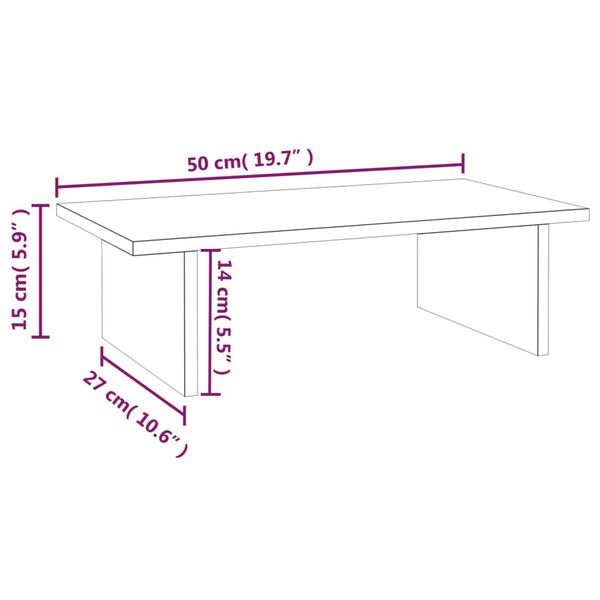 vidaXL Βάση Οθόνης 50 x 27 x 15 εκ. από Μασίφ Ξύλο Πεύκου