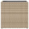 vidaXL Τραπέζι Κήπου με Γυάλινη Επιφ. Μπεζ 58x27,5x55 εκ. Συνθ. Ρατάν