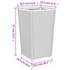 vidaXL Ζαρντινιέρες 2 τεμ. Αν. Γκρι 32,5x32,5x57 εκ. Πολυπροπυλένιο
