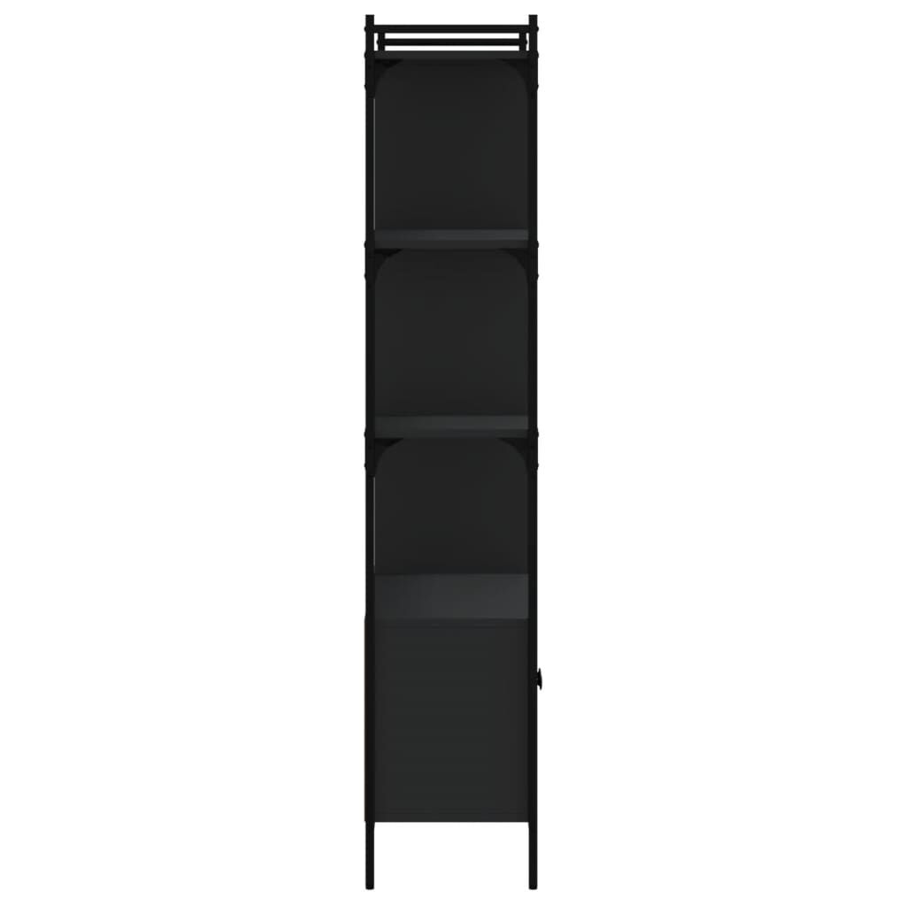 vidaXL Βιβλιοθήκη με Πόρτες Μαύρη 76,5x30x154,5 εκ. από Επεξεργ. Ξύλο