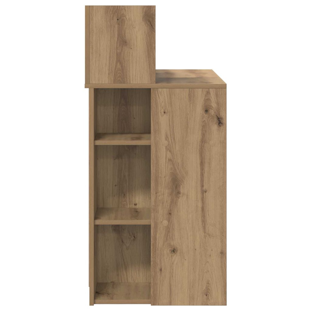 vidaXL Γραφείο με Αποθήκη Καστανός Δρυς 90x48x101.5 εκ. Επεξεργασμένο ξύλο