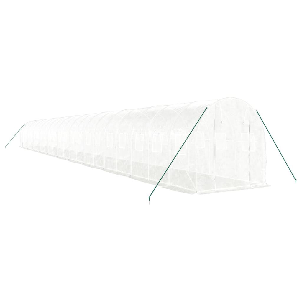 vidaXL Θερμοκήπιο με Ατσάλινο Πλαίσιο Λευκό 44 μ² 22 x 2 x 2 μ.