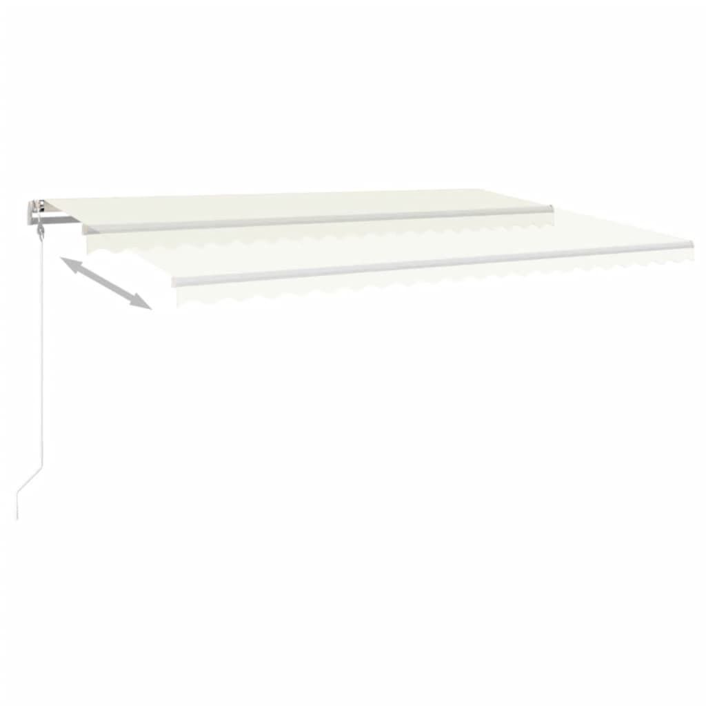 vidaXL Τέντα Αυτόματη με LED & Αισθητήρα Ανέμου Κρεμ 500x350 εκ.